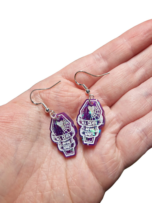 Til Death Do Us Apart Coffin Earrings